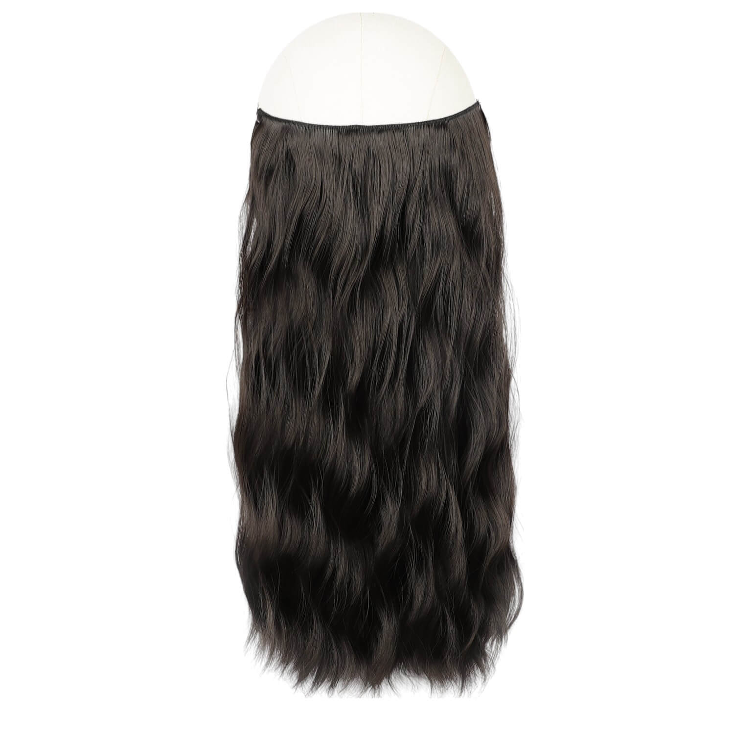 Lång, vågig clip-in hårförlängning 50 cm – Naturlig fyllighet och elegant glamour - Svart brun