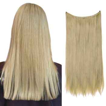 Loshar Med Volym I Premiumkvalitet - Halo Hårförlängning med Rakt Löshår – Naturlig Längd och Volym utan Slitage