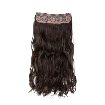 Brun löshårsdel förlängning med clips. U-del Löshår med 5 Clips in klämmor – Naturlig Volym och Enkel Applicering