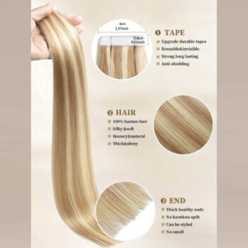 hur man fäster tejplöshår och återanvänder samt tar bort tejplöshår. 100% Äkta Remy Tejplöshår – Återanvändbart Löshår med Naturlig Volym