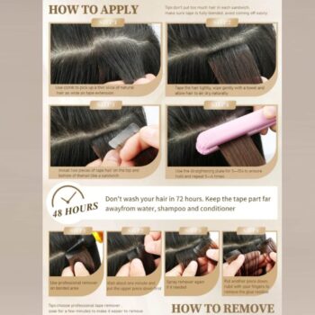 hur man fäster tejplöshår och återanvänder samt tar bort tejplöshår. 100% Äkta Remy Tejplöshår – Återanvändbart Löshår med Naturlig Volym