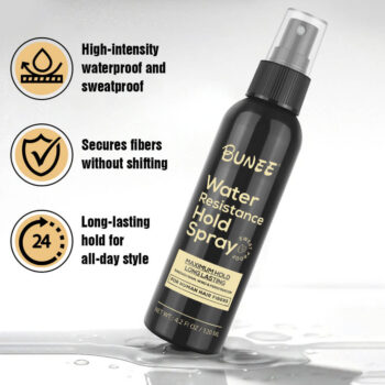 BUNEE 100% Natural Real Human Hair Fibers 27,5 g Keratin Plus 120 ml Holding Spray i Set