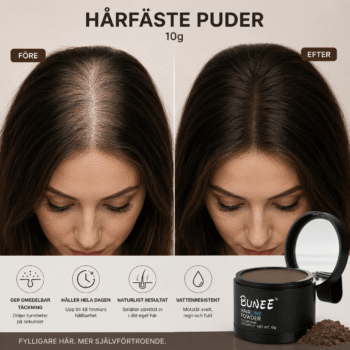 Hårfäste puder för tunnhårighet och håravfall bunee stor 10 gram kvinna