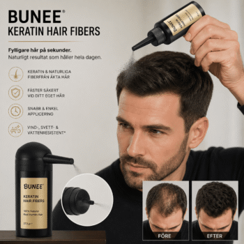 BUNEE 100% Natural Real Human Hair Fibers 27,5 g Keratin Plus 120 ml Holding Spray i Set