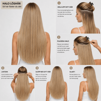 hur man fäster halo lina löshår rakt enfärgat och slingat. Premium Halo Löshår U-Del – Raka Extensions med Naturlig Känsla