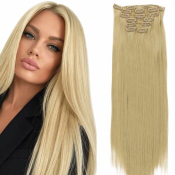 ljust clips in löshår rakt. Rakt Löshår – 16 Clips-in Hårförlängning, 6 delar, 55 cm Långt - Natural Blonde