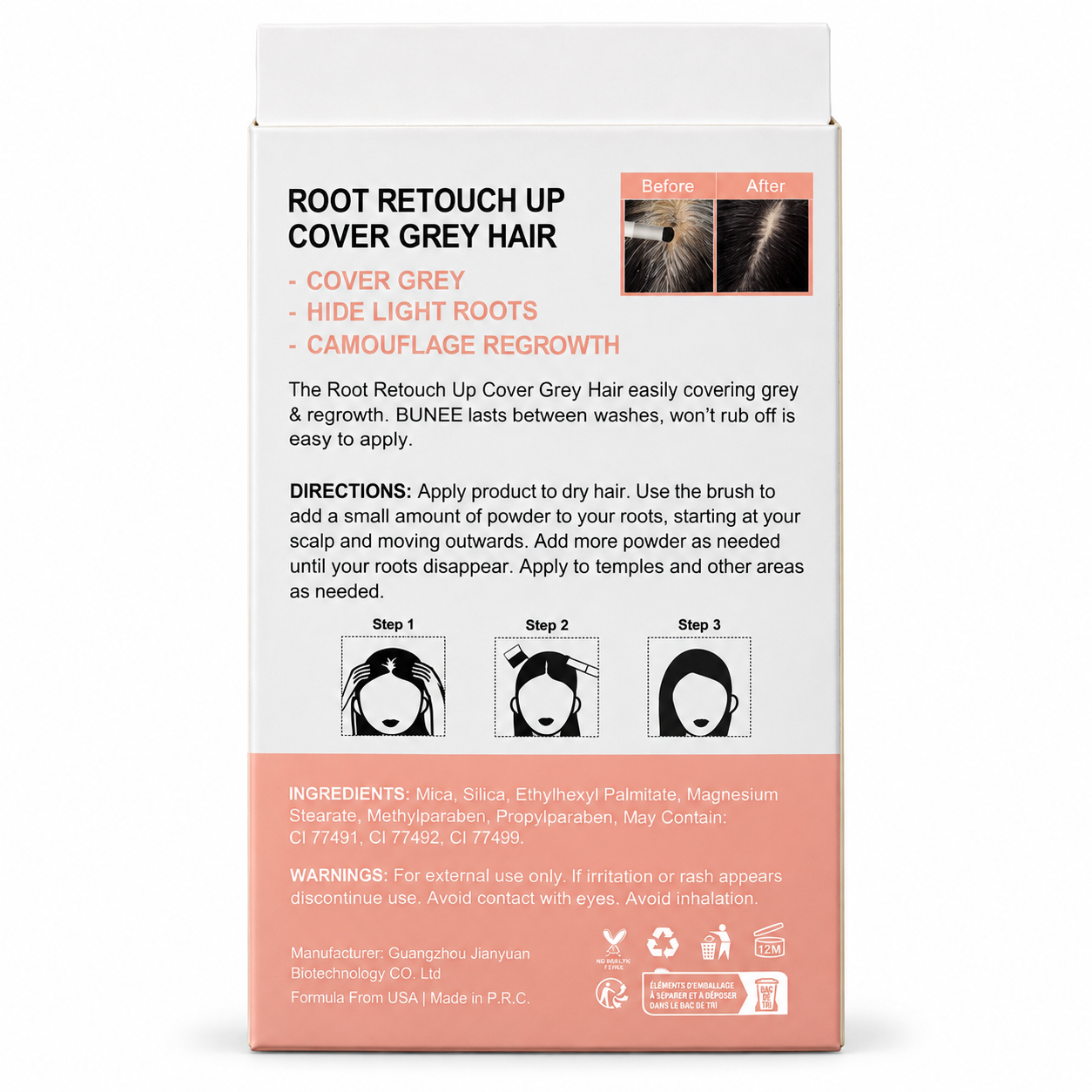 BUNEE Root Retouch Up hårrotspuder – användning, ingredienser och varningar