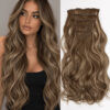 clip in loeshar brun askblond modell produkt. Vågigt Clip-in Löshår – Brun/askblond 10H24B#, 7 delar, 16 clips, 50 cm