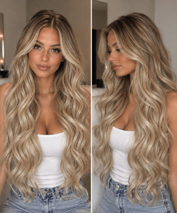 clip in loeshar dirty blonde modell. Vågigt Clip-in Löshår – Dirty Blonde 16H613#, 7 delar, 16 clips, 50 cm fram sida