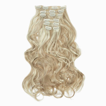 löshår med clips lockigt. Vågigt Clip-in Löshår – Dirty Blonde 16H613#, 7 delar, 16 clips, 50 cm